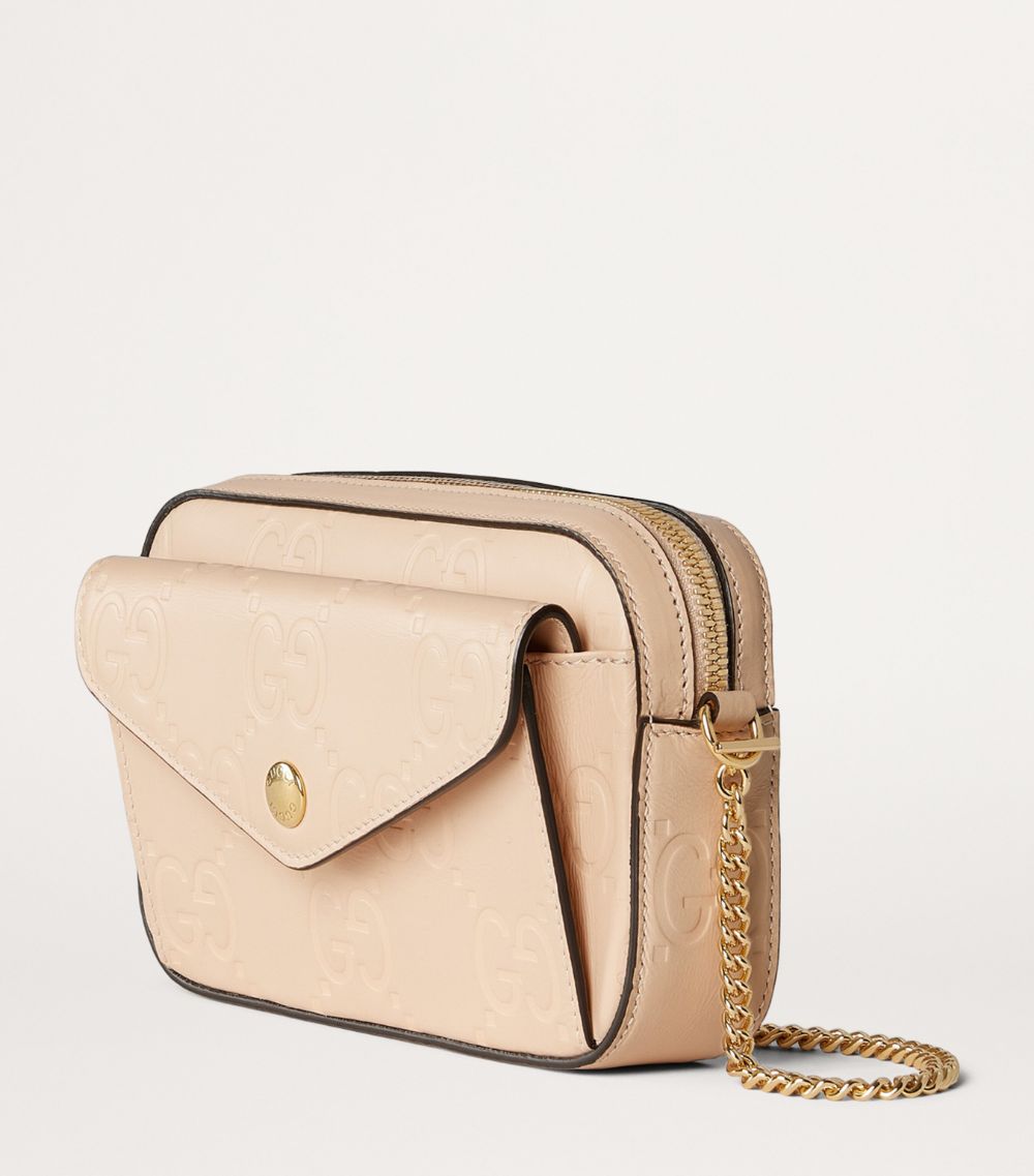 Gucci Gucci Super Mini Debossed Leather Gg Shoulder Bag