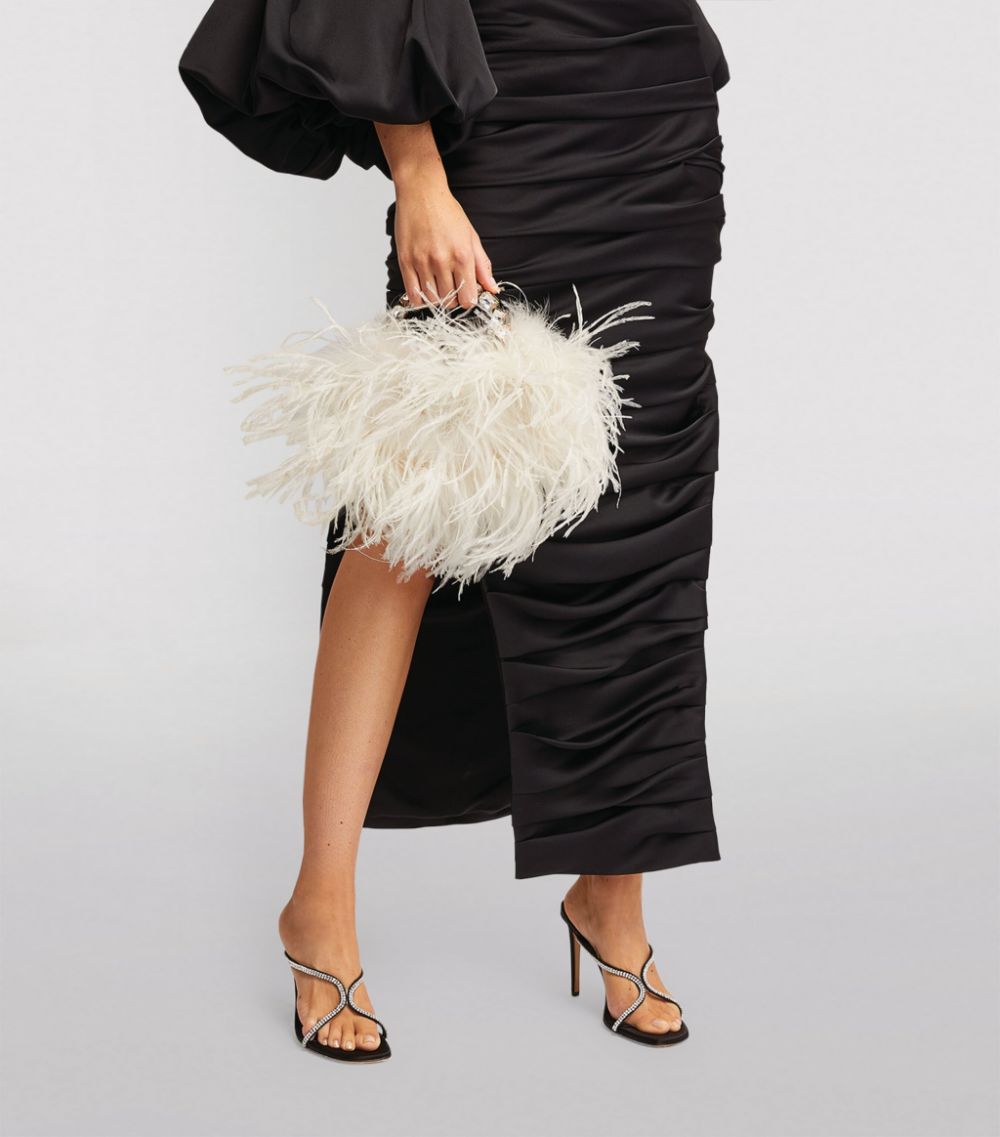 L'Alingi L'Alingi Ostrich Feather Pouch Clutch Bag