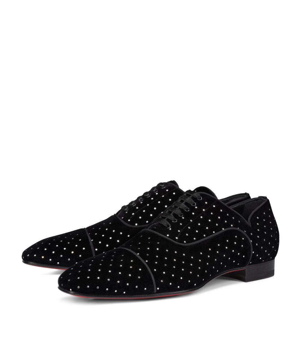 Christian Louboutin Christian Louboutin Greggy Chick Embellished Velvet Oxford Shoes