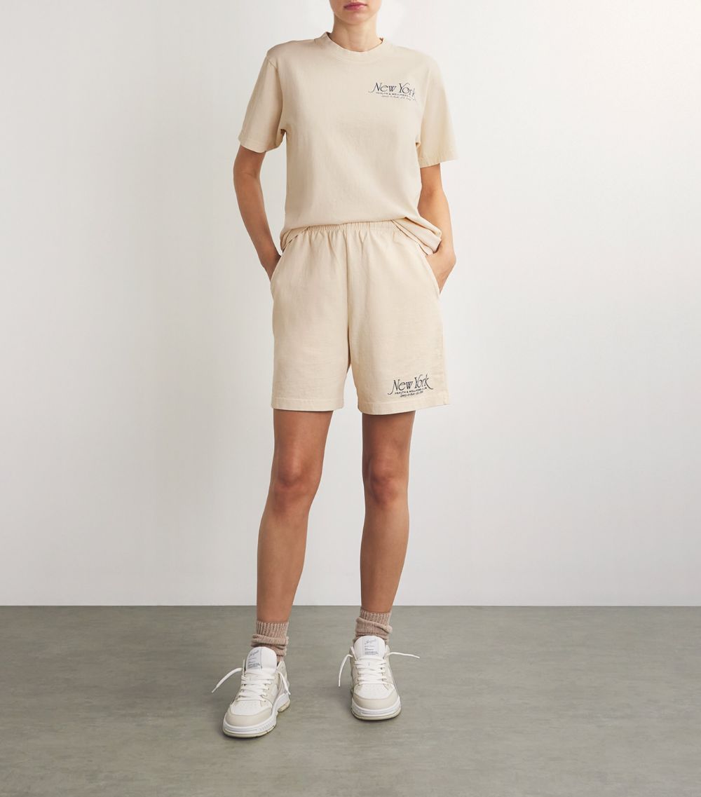 Sporty & Rich Sporty & Rich Cotton Ny 94 Sweatshorts