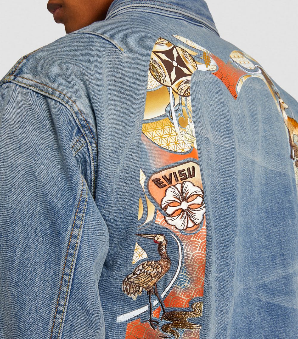 Evisu Evisu Embroidered-Logo Denim Jacket