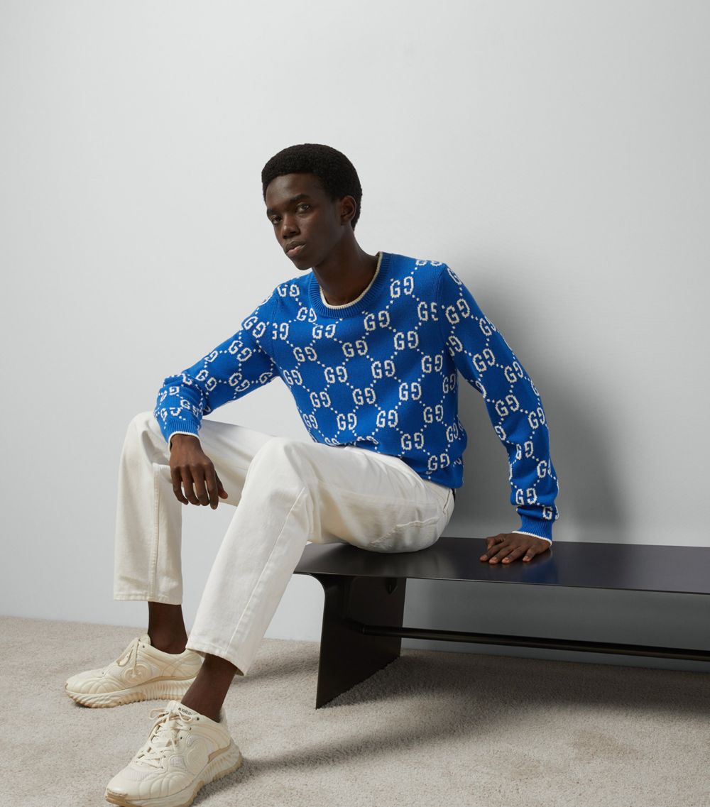 Gucci Gucci Cotton Gg Jacquard Sweater