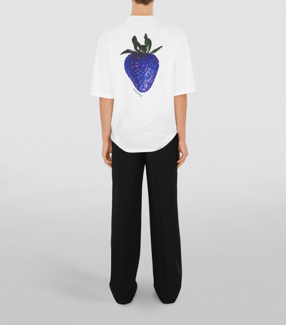 Burberry Burberry Cotton Strawberry Print T-Shirt