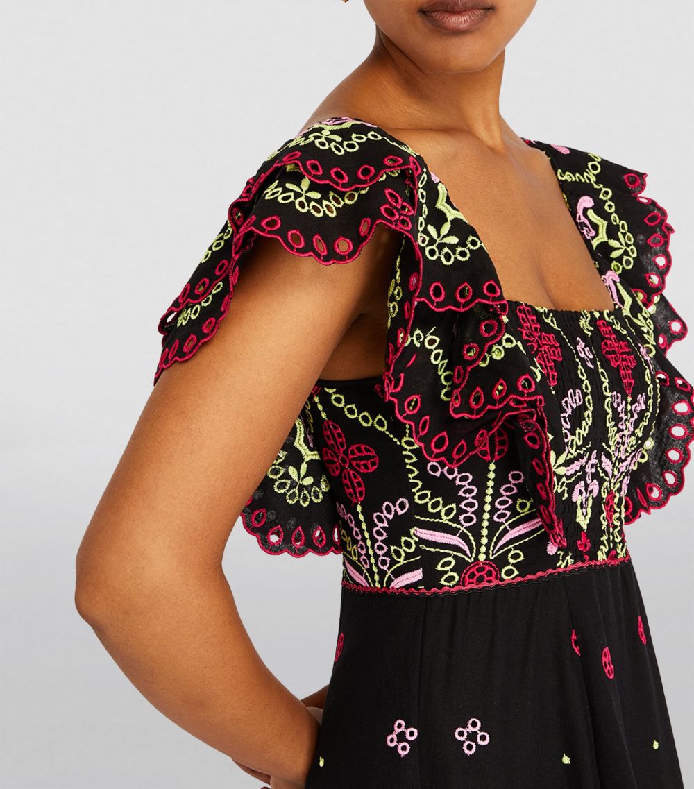 Charo Ruiz Ibiza Charo Ruiz Ibiza Ruffle-Sleeve Embroidered Midi Dress