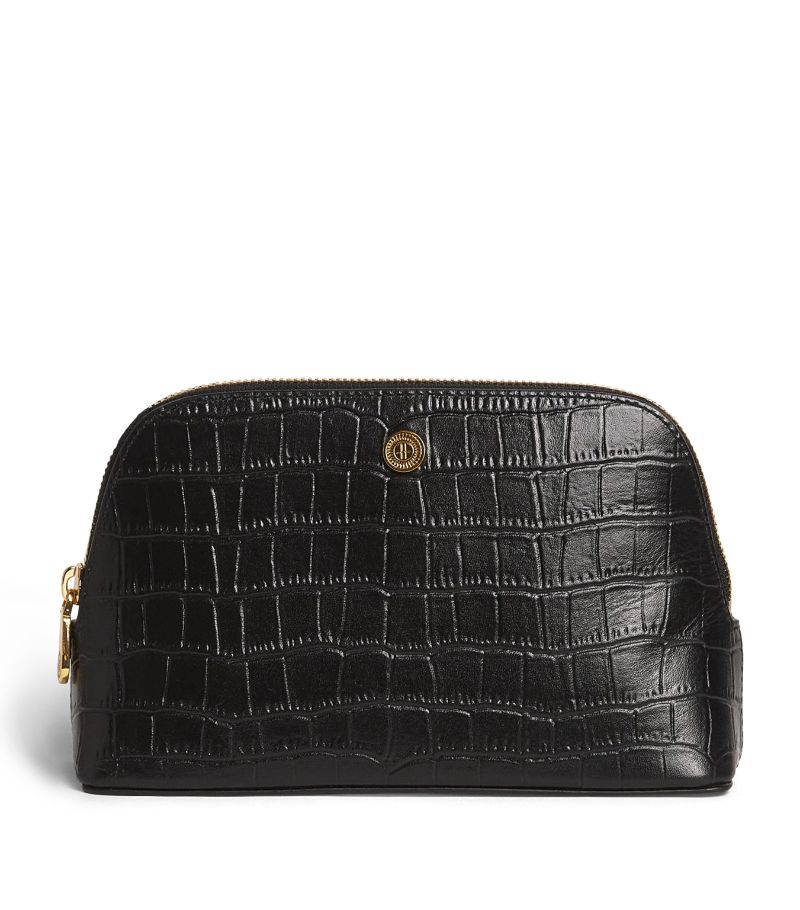 Harrods Harrods Small Croc-Embossed Leather Cosmetics Bag