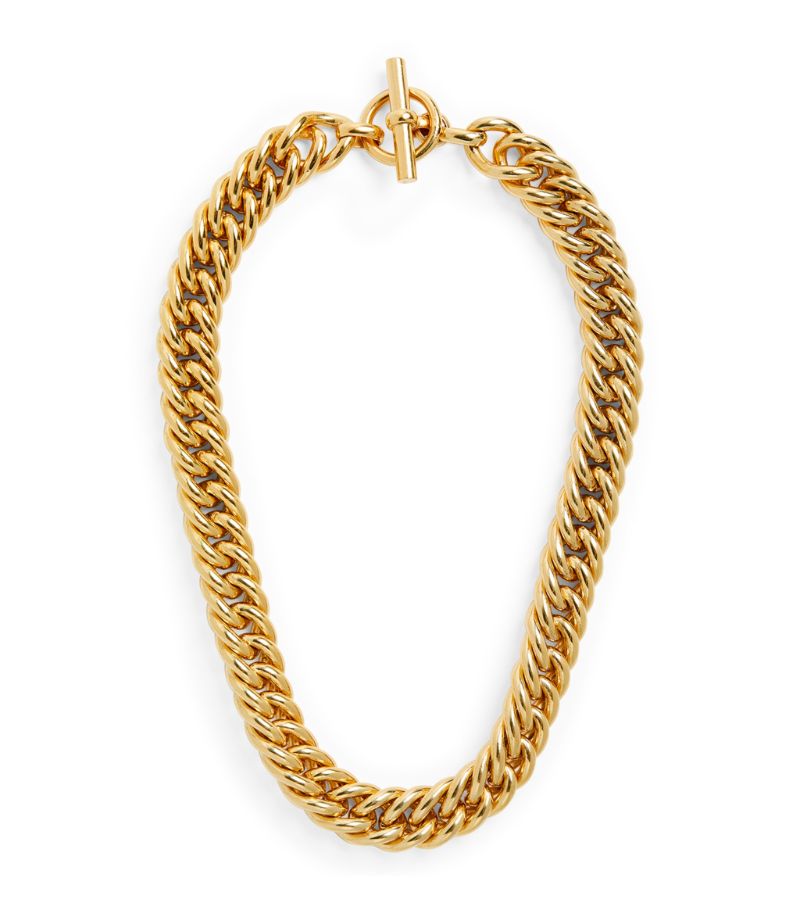Tilly Sveaas Tilly Sveaas Yellow Gold-Plated T-Bar Curb Chain Necklace