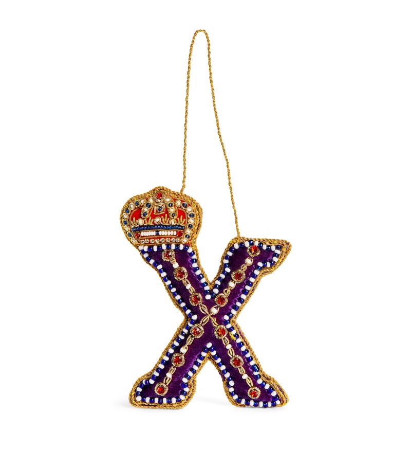 Tinker Tailor Tinker Tailor Embellished Crown Letter ‘X' Tree Decoration