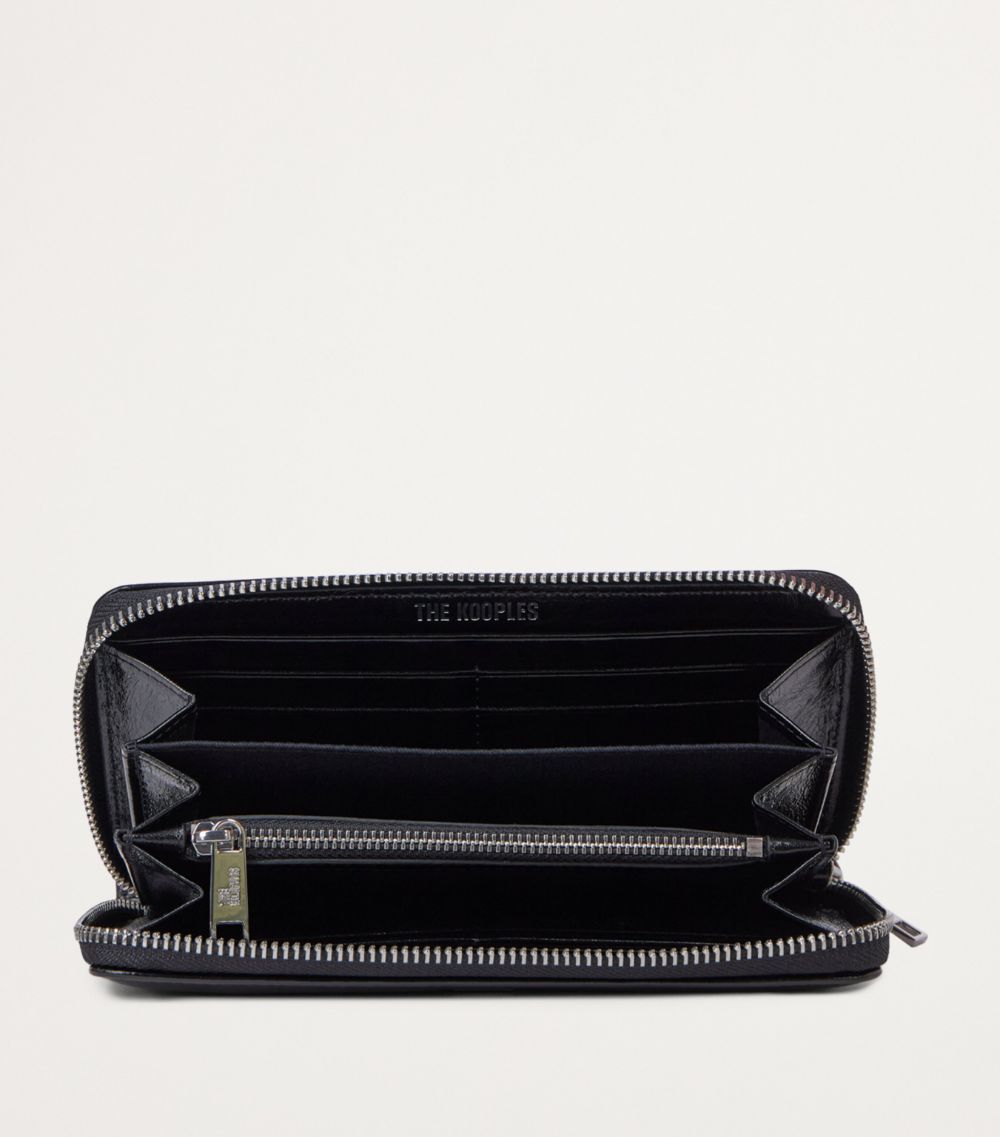 The Kooples The Kooples Leather Zipped Blazon Wallet