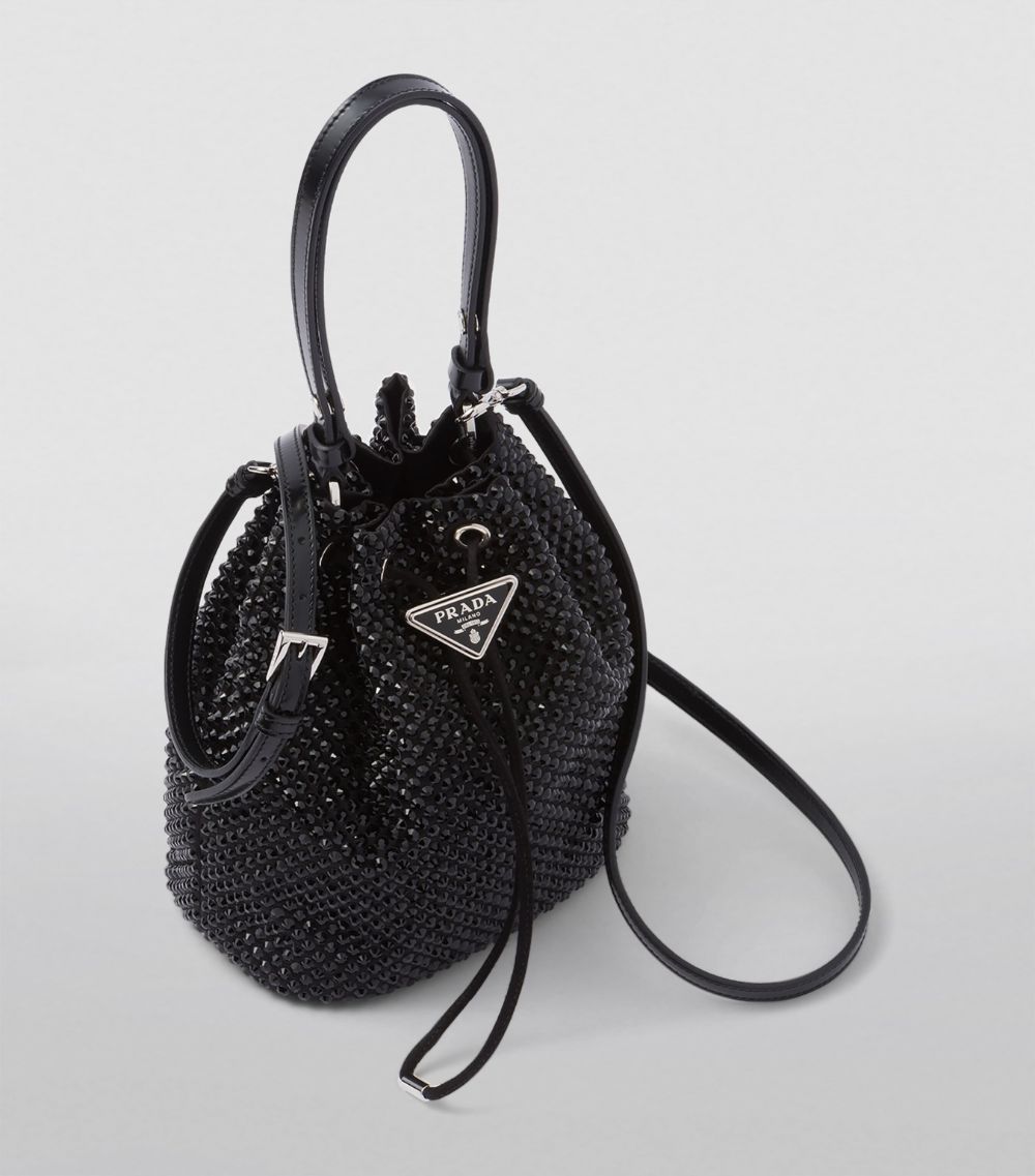 Prada Prada Mini Satin Crystal-Embellished Pouch Bag