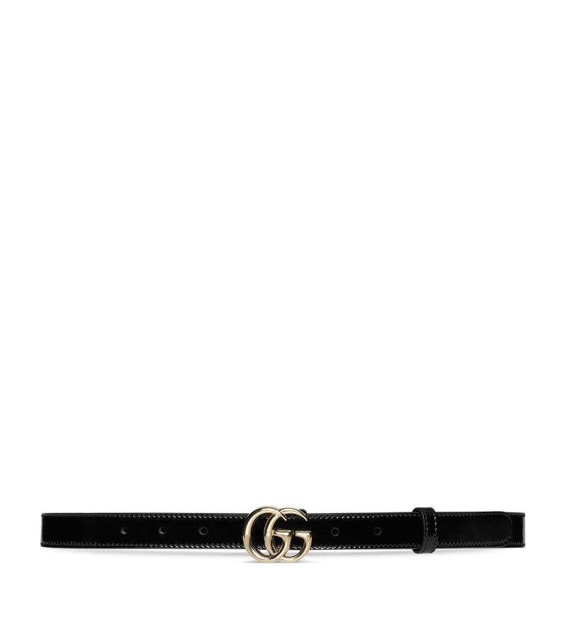 Gucci Gucci Patent Leather Gg Marmont Belt