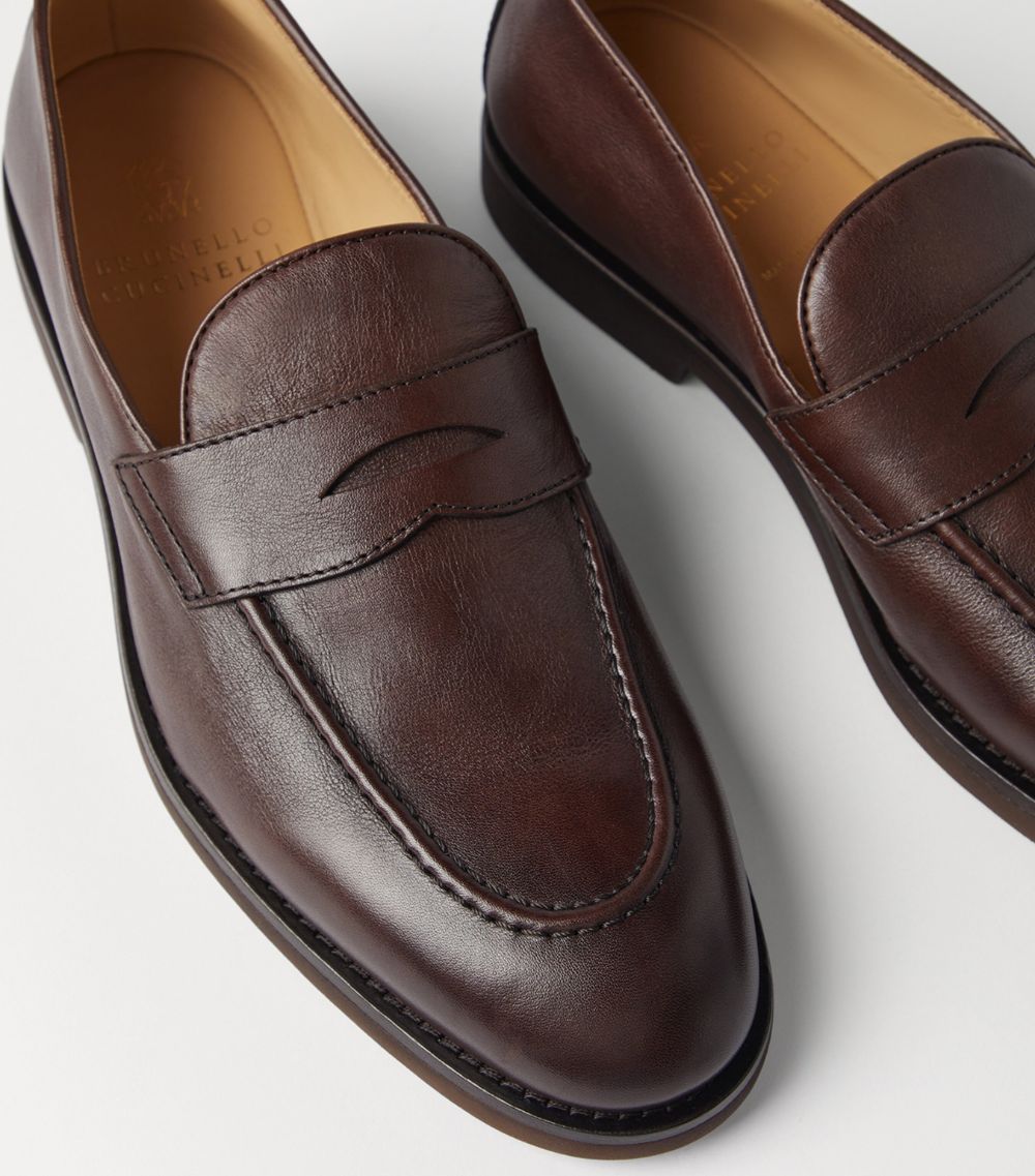 Brunello Cucinelli Brunello Cucinelli Leather Penny Loafers