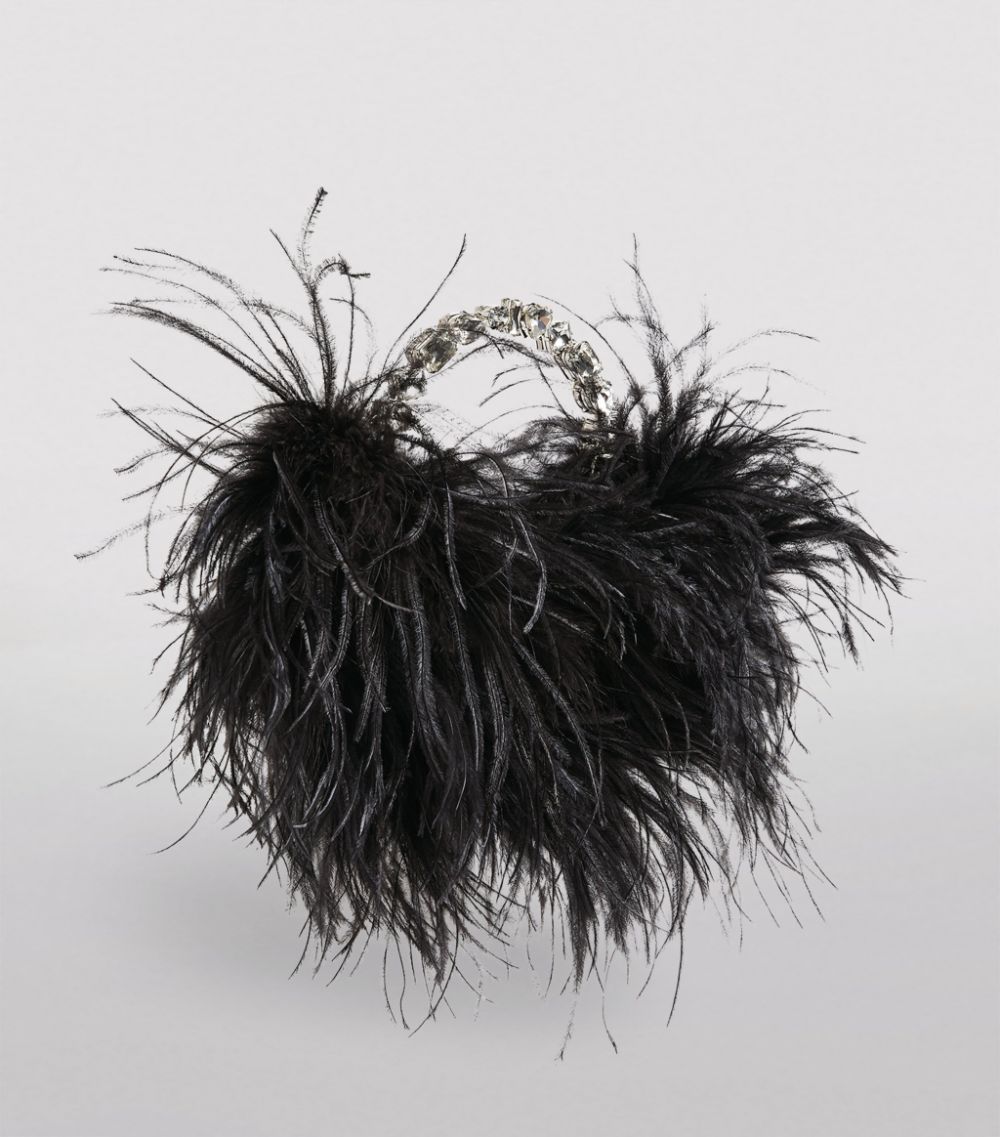 L'Alingi L'Alingi Crystal-Embellished Feather Clutch Bag