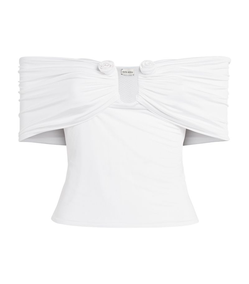 Magda Butrym Magda Butrym Off-The-Shoulder Rose-Appliqué Top