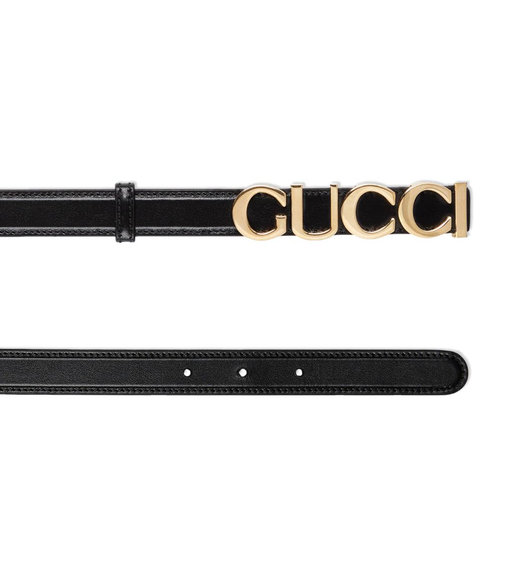 Gucci Gucci Leather Logo Buckle Belt