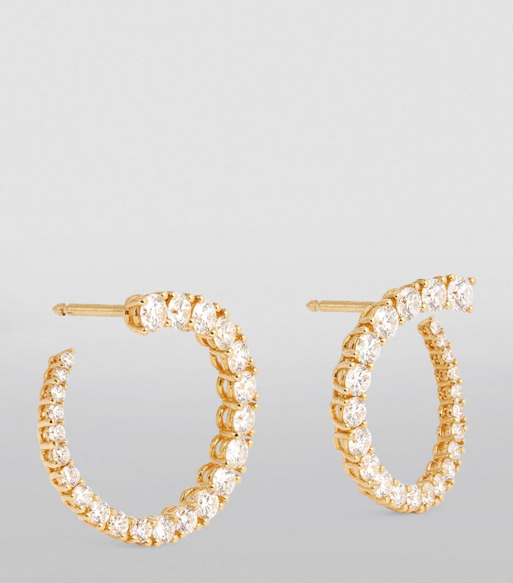 Engelbert Engelbert Yellow Gold and Diamond Cherry Moon Earrings