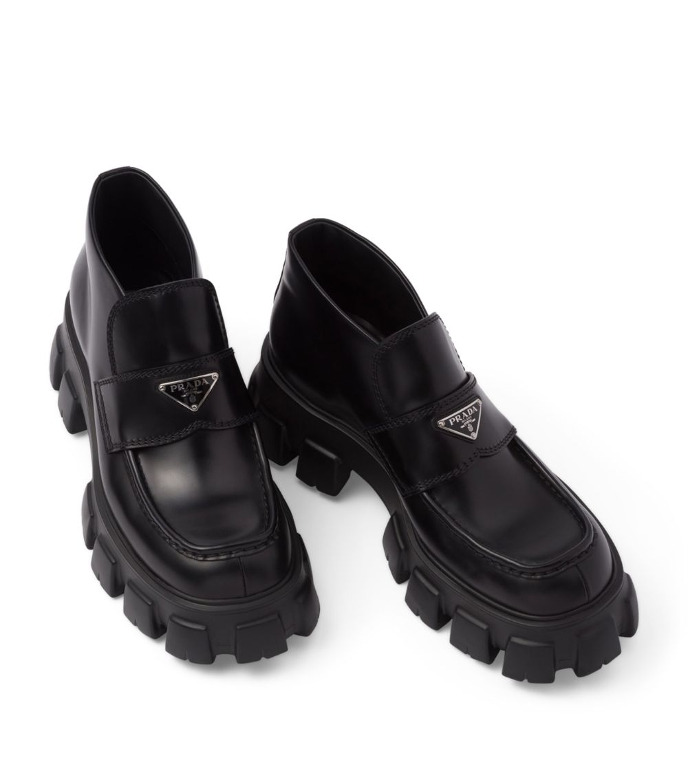 Prada Prada Leather Monolith Loafers