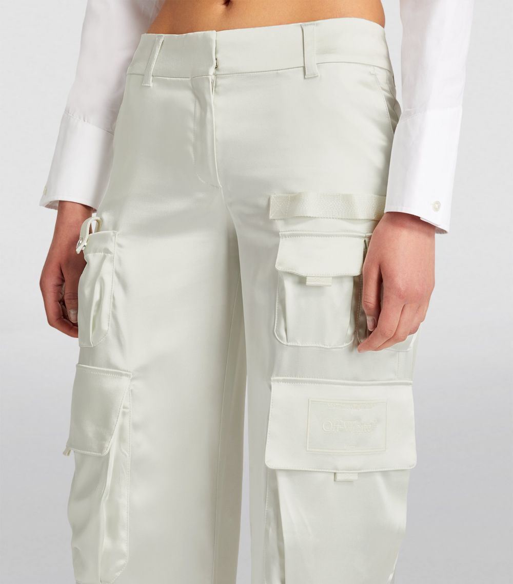 OFF-WHITE Off-White Satin Toybox Cargo Trousers