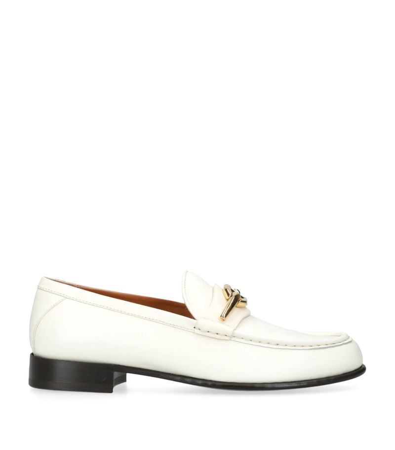 VALENTINO GARAVANI Valentino Garavani Leather Vlogo Gate Loafers