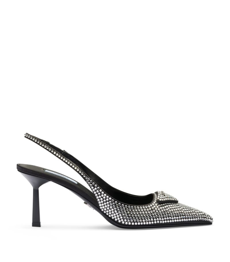 Prada Prada Crystal-Embellished Slingback Pumps 75