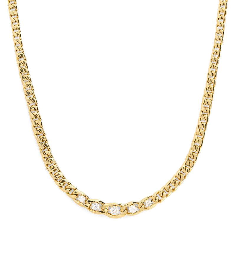 Jade Trau Jade Trau Yellow Gold And Diamond Piper Chain Necklace