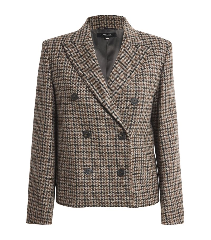 Weekend Max Mara Weekend Max Mara Wool Houndstooth Double-Breasted Blazer