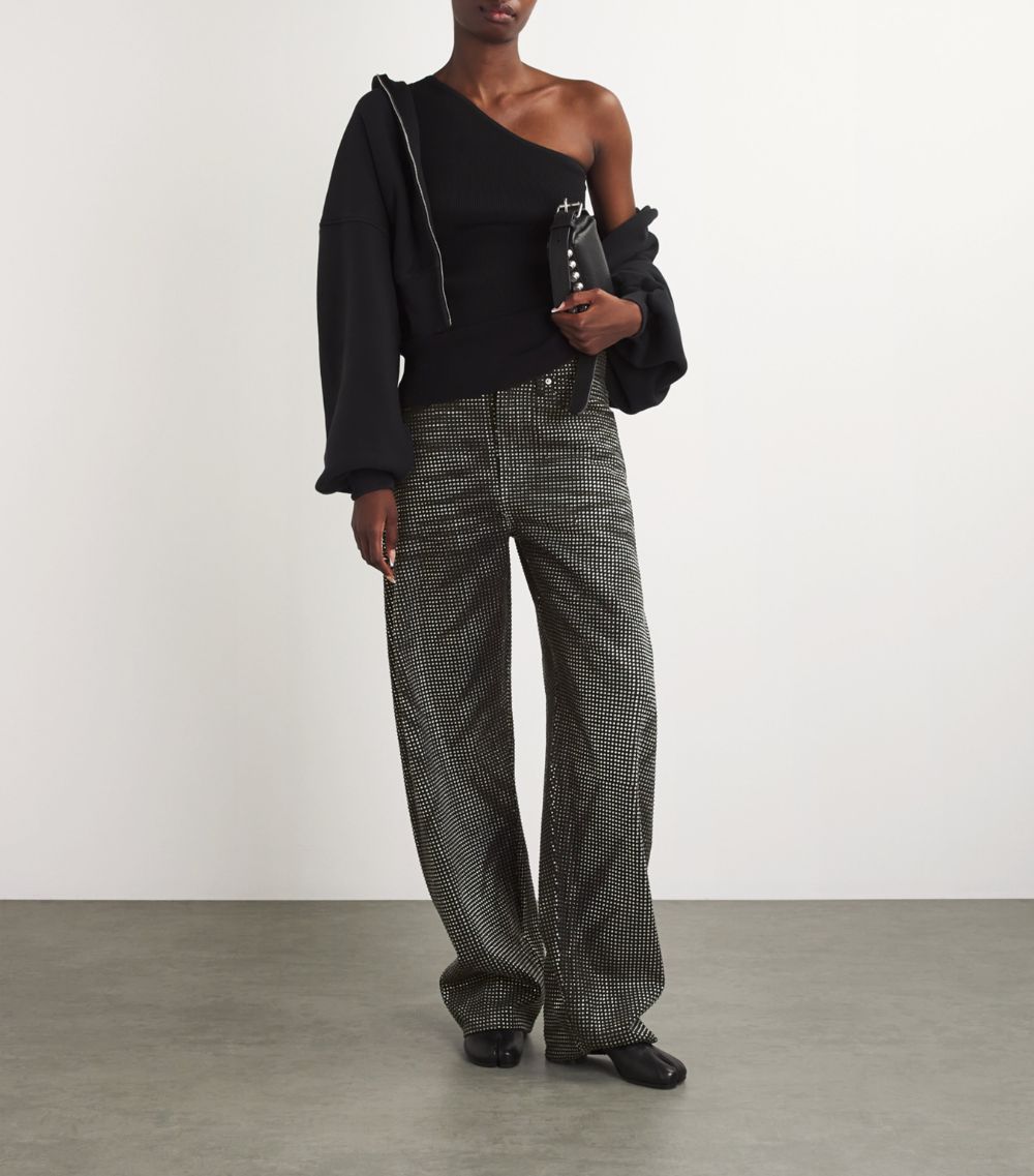 Alexander Wang Alexander Wang Crystal Wide-Leg Jeans