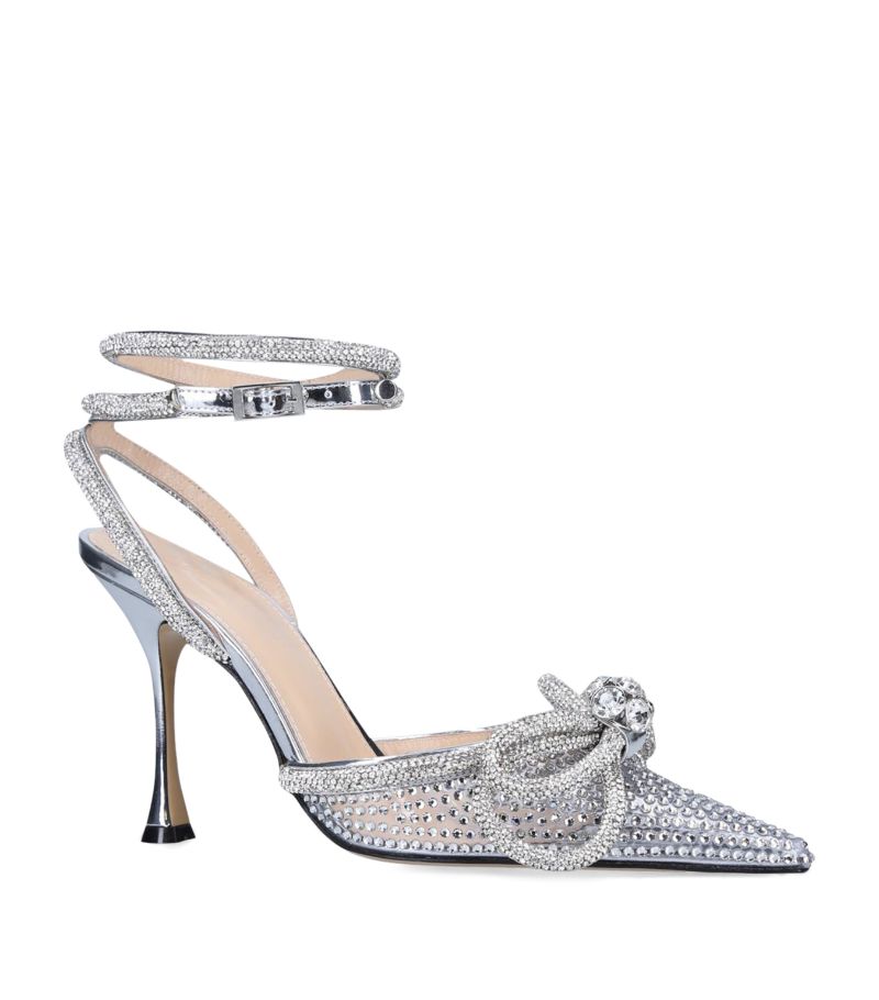 Mach & Mach Mach & Mach Crystal-Embellished Double Bow Pumps 100