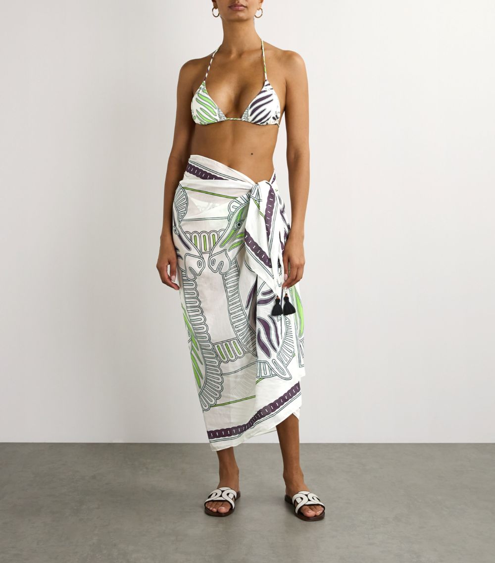 Tory Burch Tory Burch Silk-Blend Zebra Print Sarong