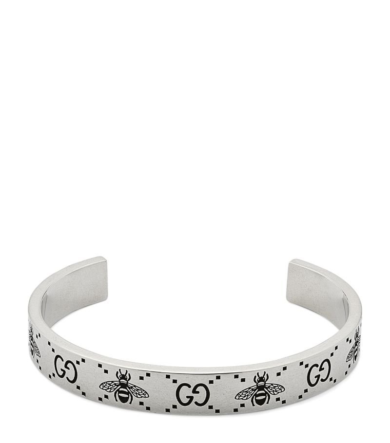 Gucci Gucci Sterling Silver Bee Engraved Bangle