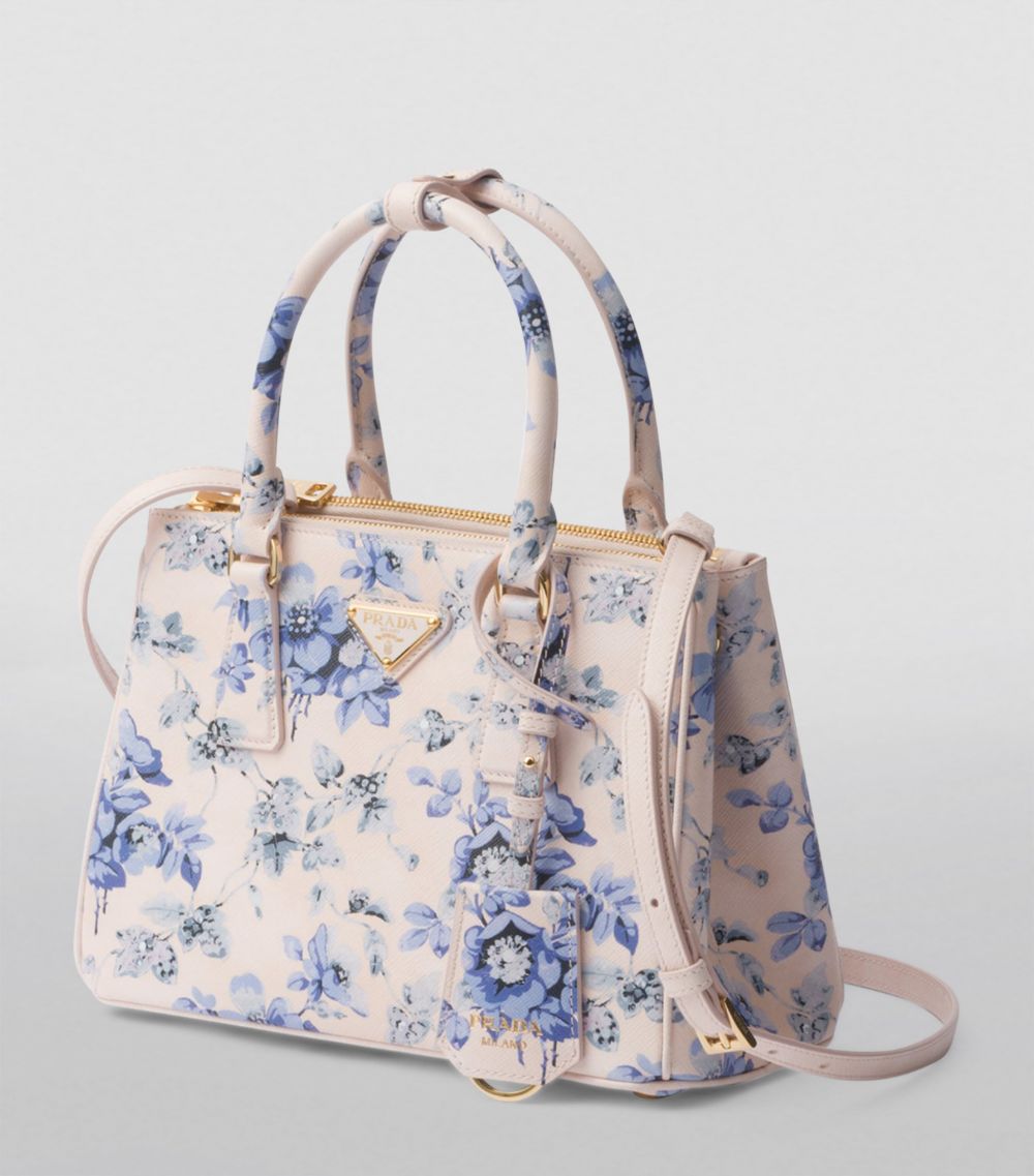 Prada Prada Small Leather Floral Galleria Top-Handle Bag