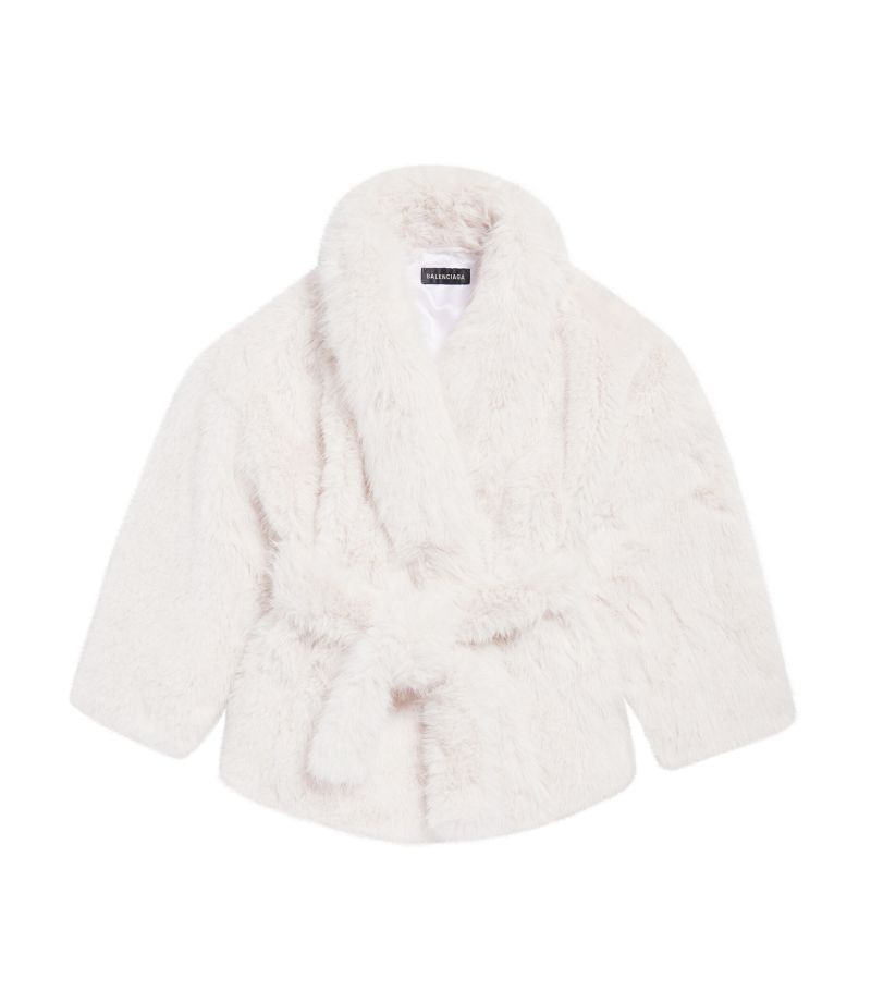 Balenciaga Balenciaga Faux Fur Wrap Coat