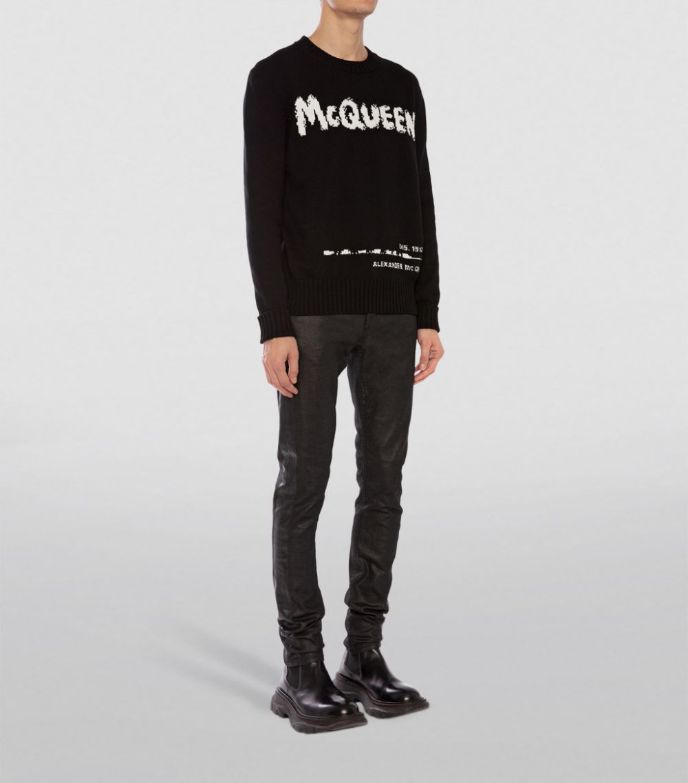 Alexander McQueen Alexander Mcqueen Mcqueen Graffiti Logo Sweater