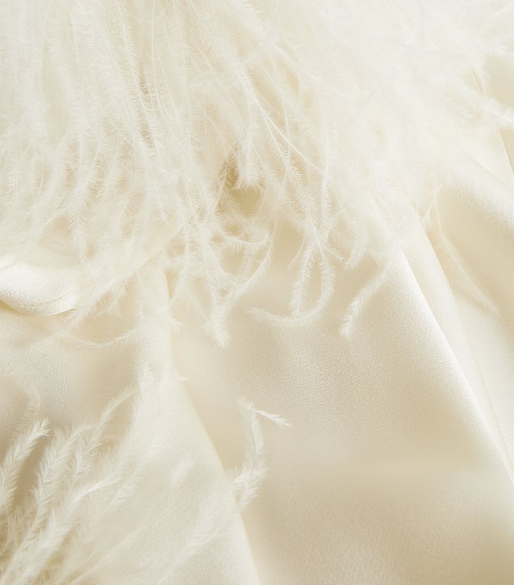 Lapointe LAPOINTE Feather-Trim Cut-Out Midi Dress