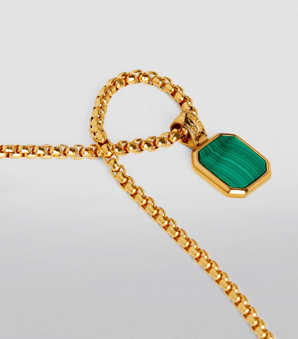 Nialaya Jewelry Nialaya Jewelry Gold-Plated Malachite Pendant Necklace