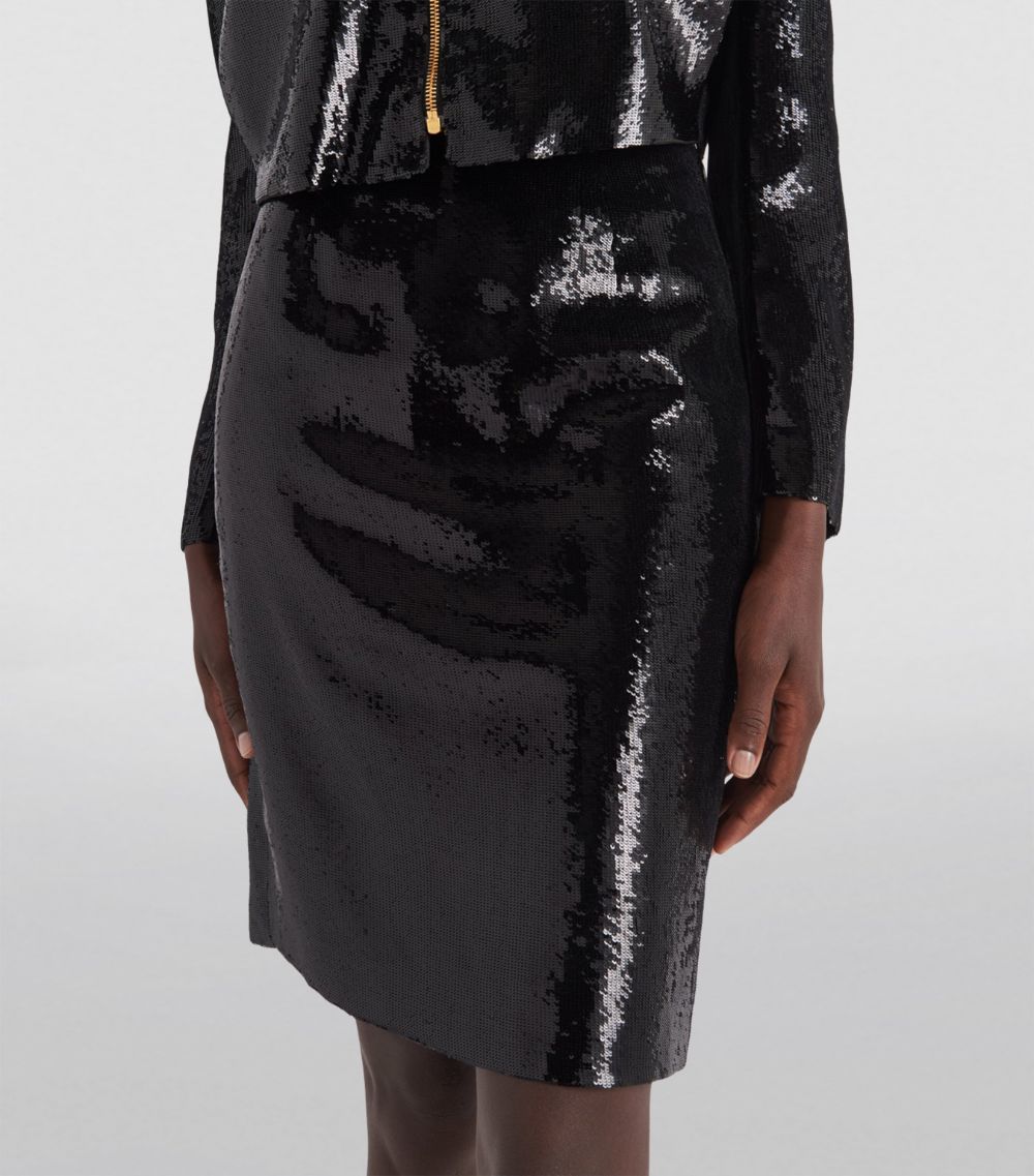 Prada Prada Silk Sequinned Pencil Skirt