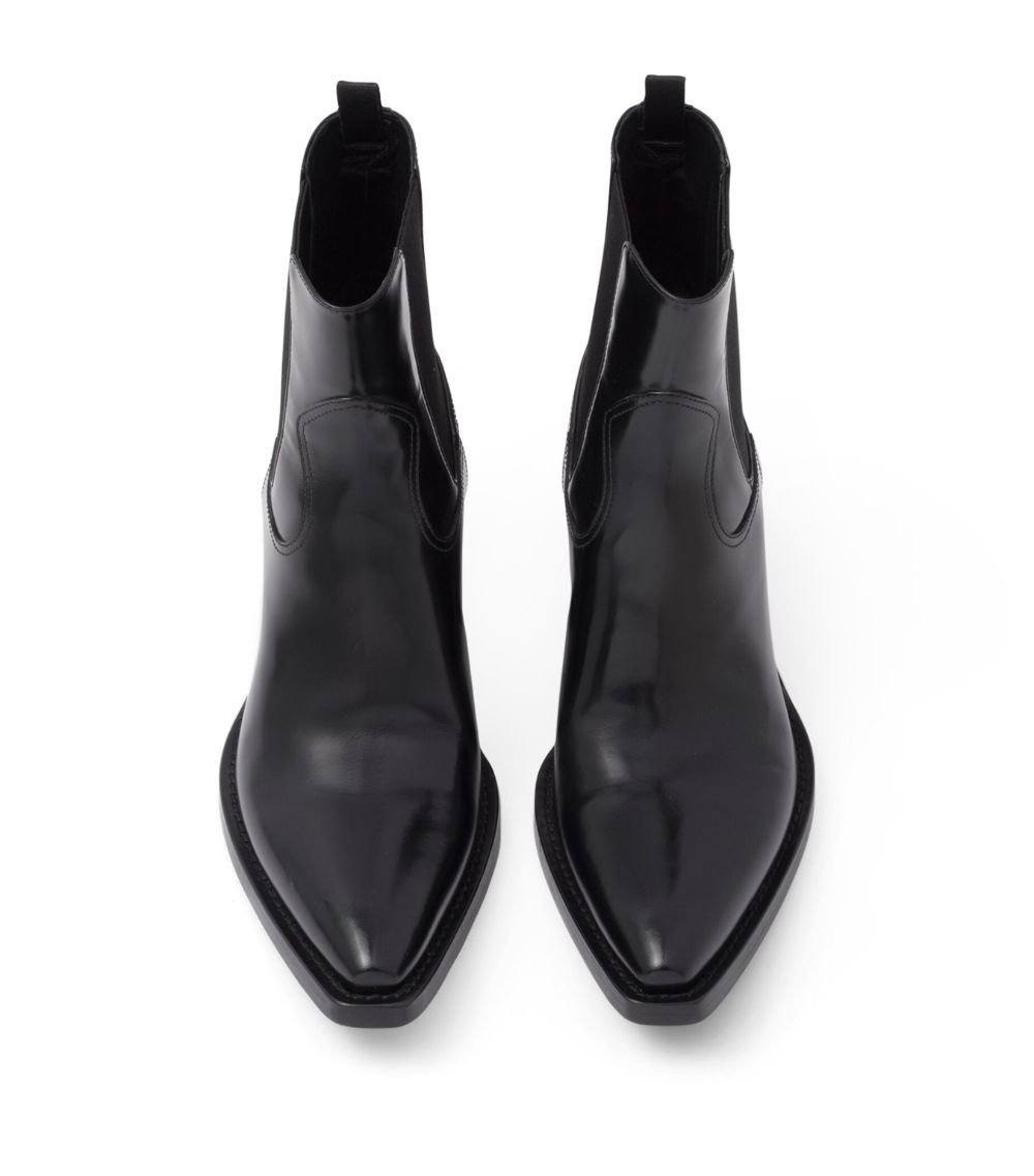 Prada Prada Brushed Leather Ankle Boots 55