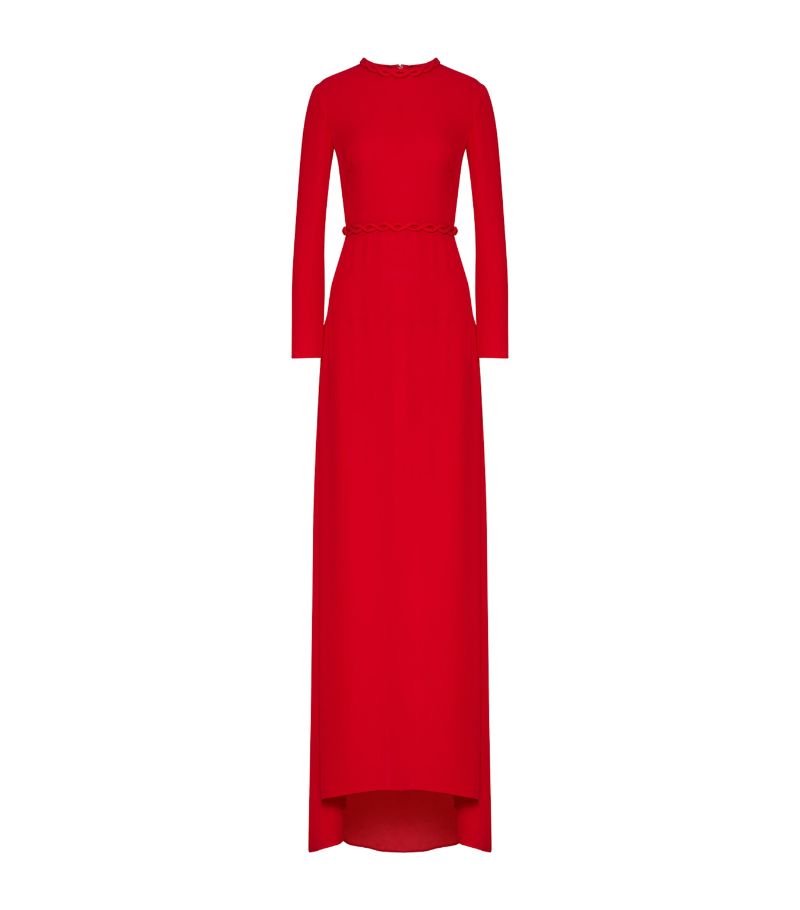 VALENTINO GARAVANI Valentino Garavani Silk Long-Sleeve Belted Gown