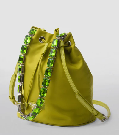 Prada Prada Mini Re-Nylon Embellished Bucket Bag