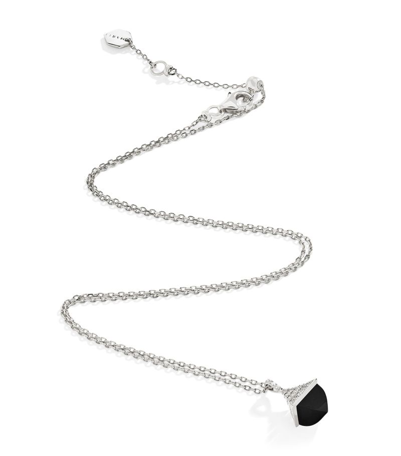  Marli New York Mini White Gold, Diamond And Black Onyx Cleo Rev Pendant Necklace