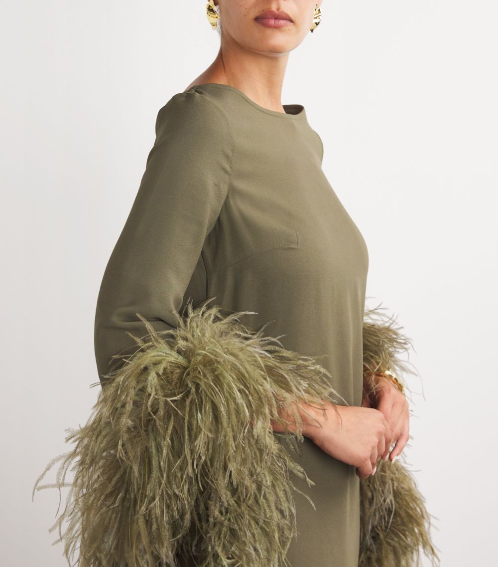 Taller Marmo Taller Marmo Feather-Trim Del Lago Gown