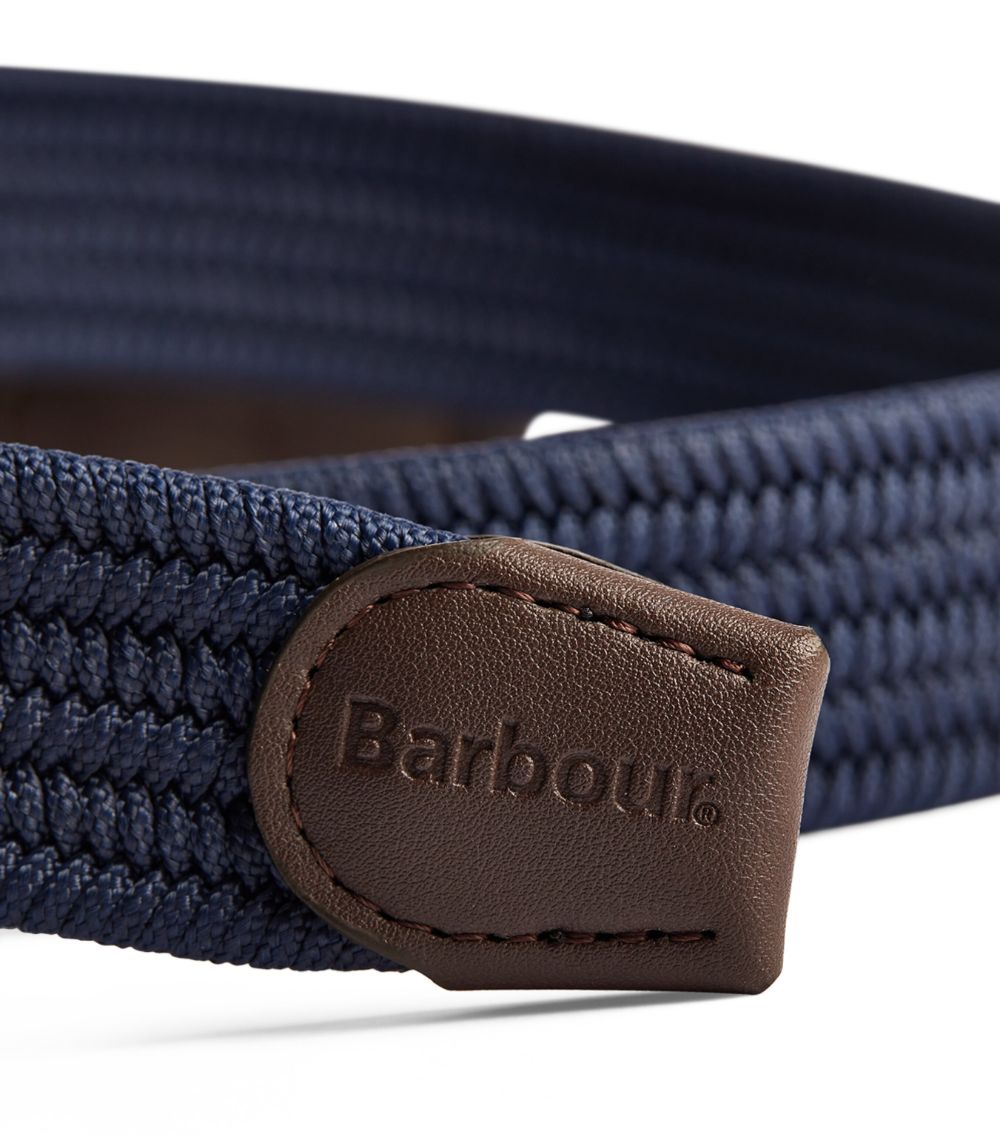 Barbour Barbour Faux Leather-Trim Woven Belt