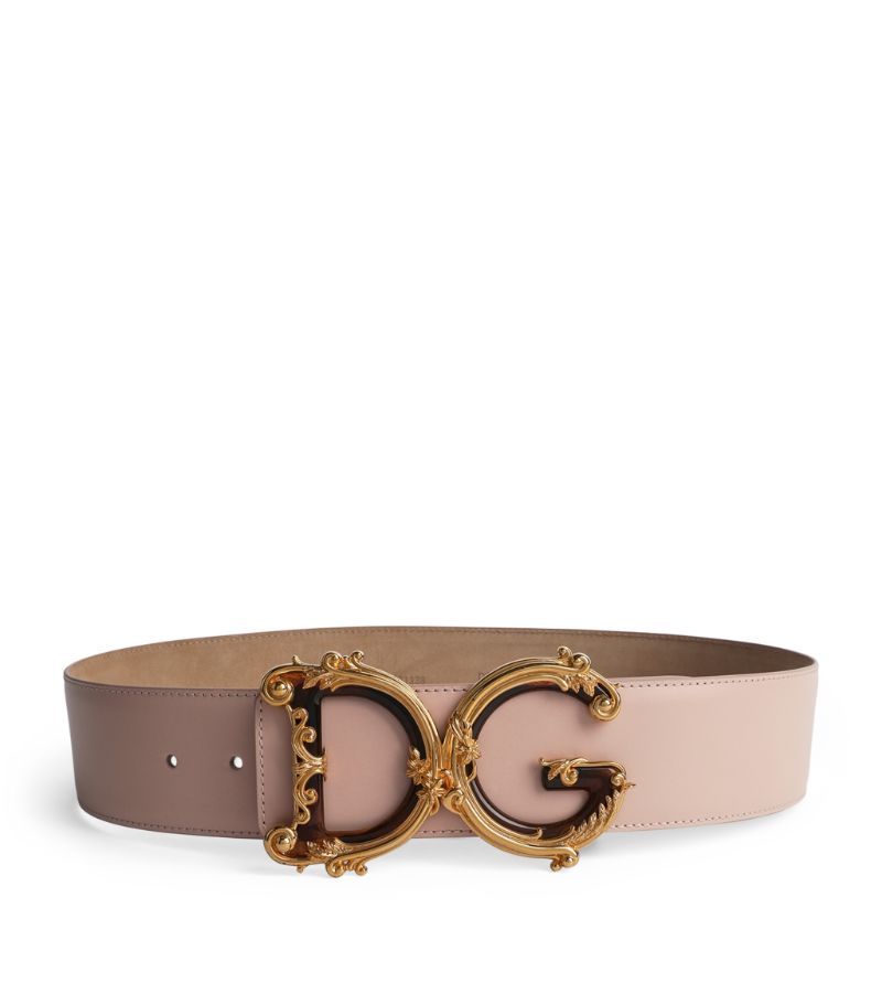 Dolce & Gabbana Dolce & Gabbana Leather Baroque Logo Belt