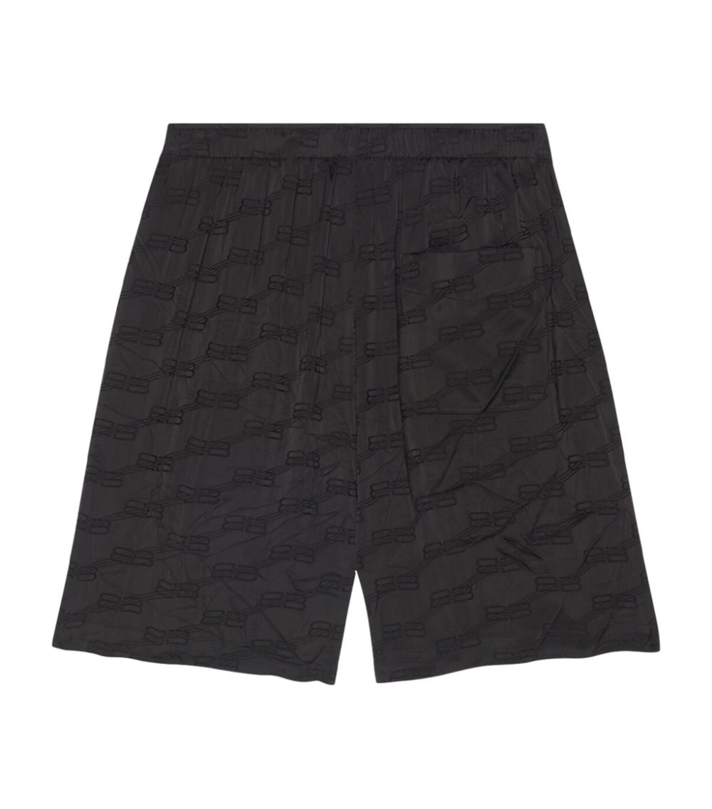 Balenciaga Balenciaga Creased Bb Logo Print Shorts