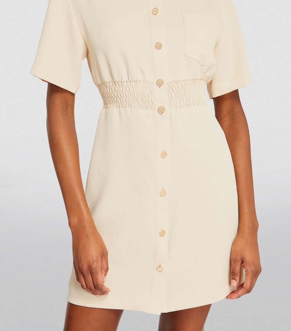  Sandro Smocked-Trim Mini Dress