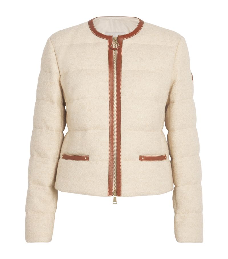 Moncler Moncler Leather-Trim Serinde Puffer Jacket