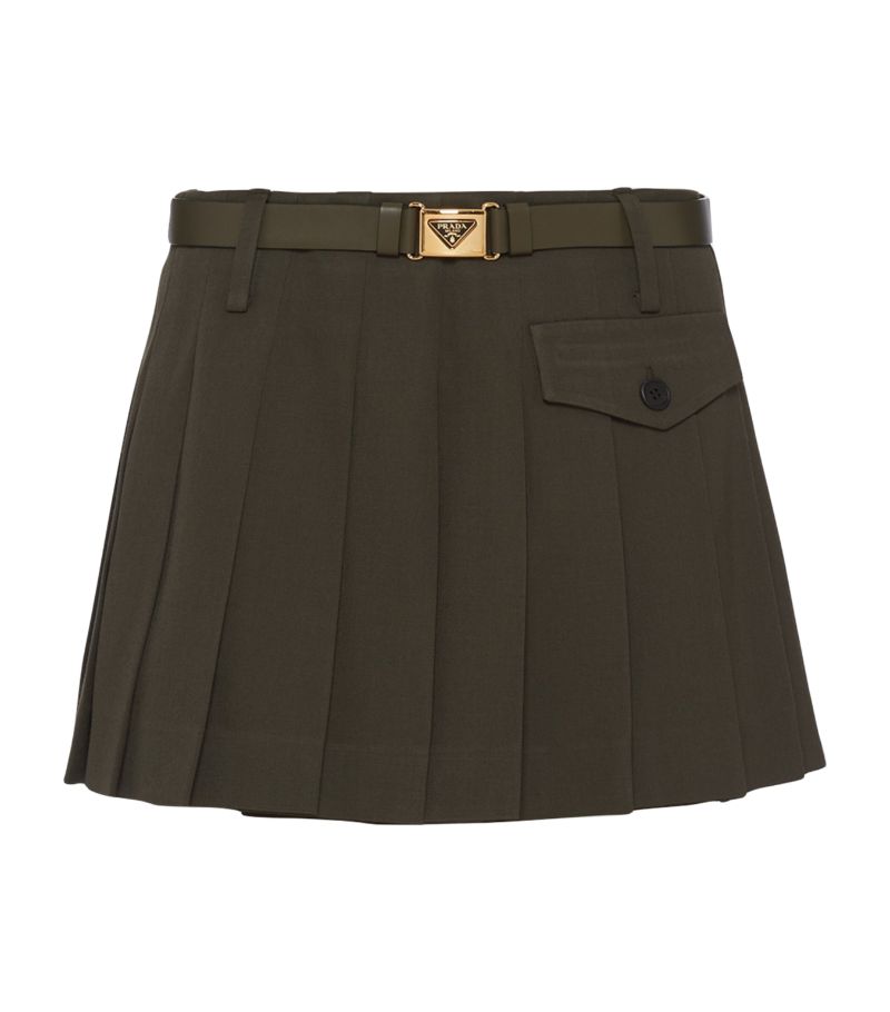 Prada Prada Wool Gabardine Mini Skirt