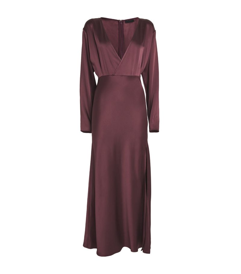 Lapointe Lapointe Satin Plunge-Neck Maxi Dress