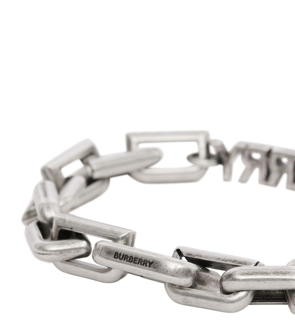 Burberry Burberry Palladium-Plated Logo Chain Bracelet