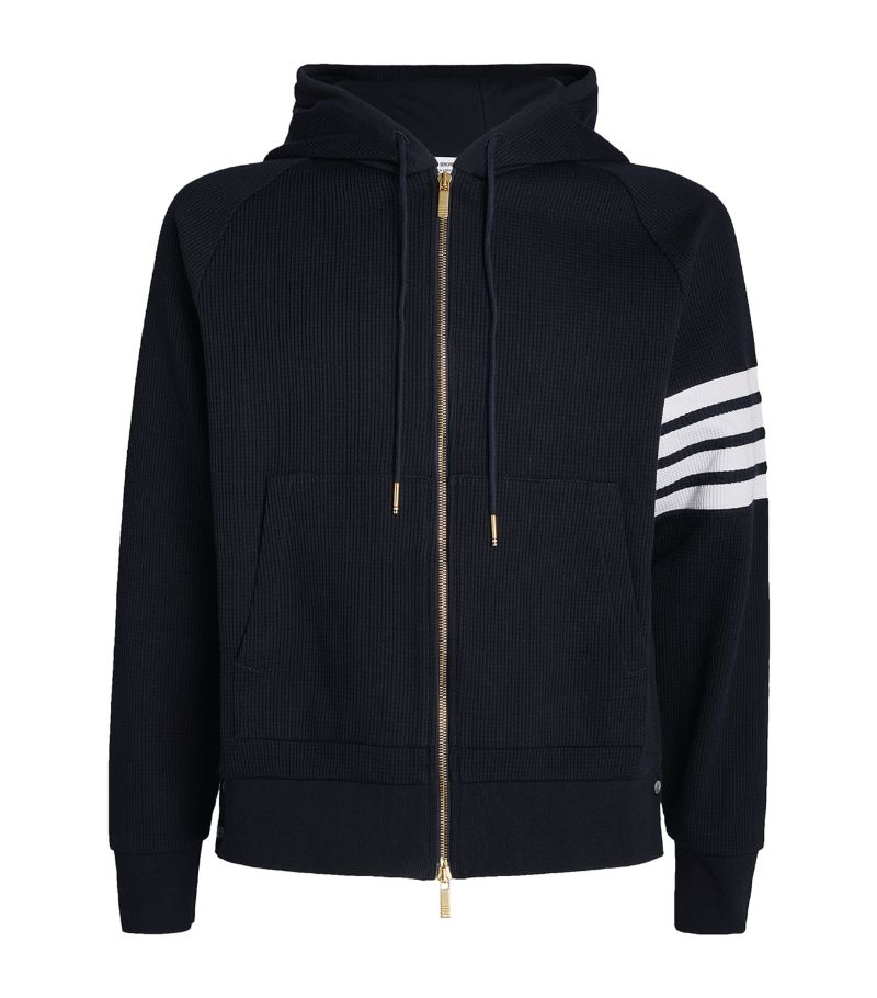 Thom Browne Thom Browne 4-Bar Waffle-Knit Hoodie