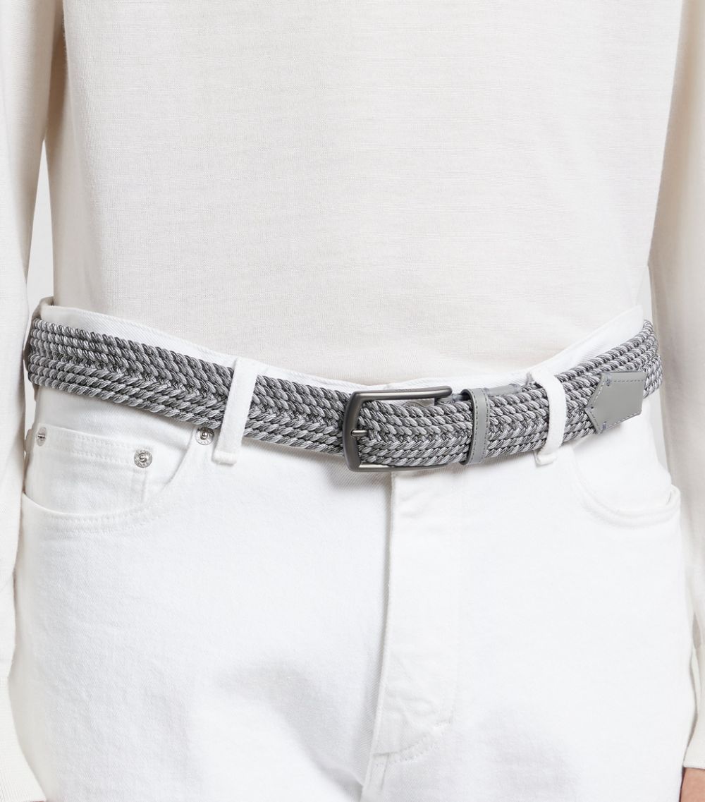 zegna Zegna Elastic Rayon Braided Belt